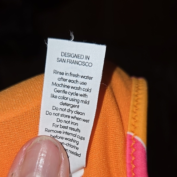 Athleta Pink  Orange Floral Swim Top Size Small - Picture 6 of 6